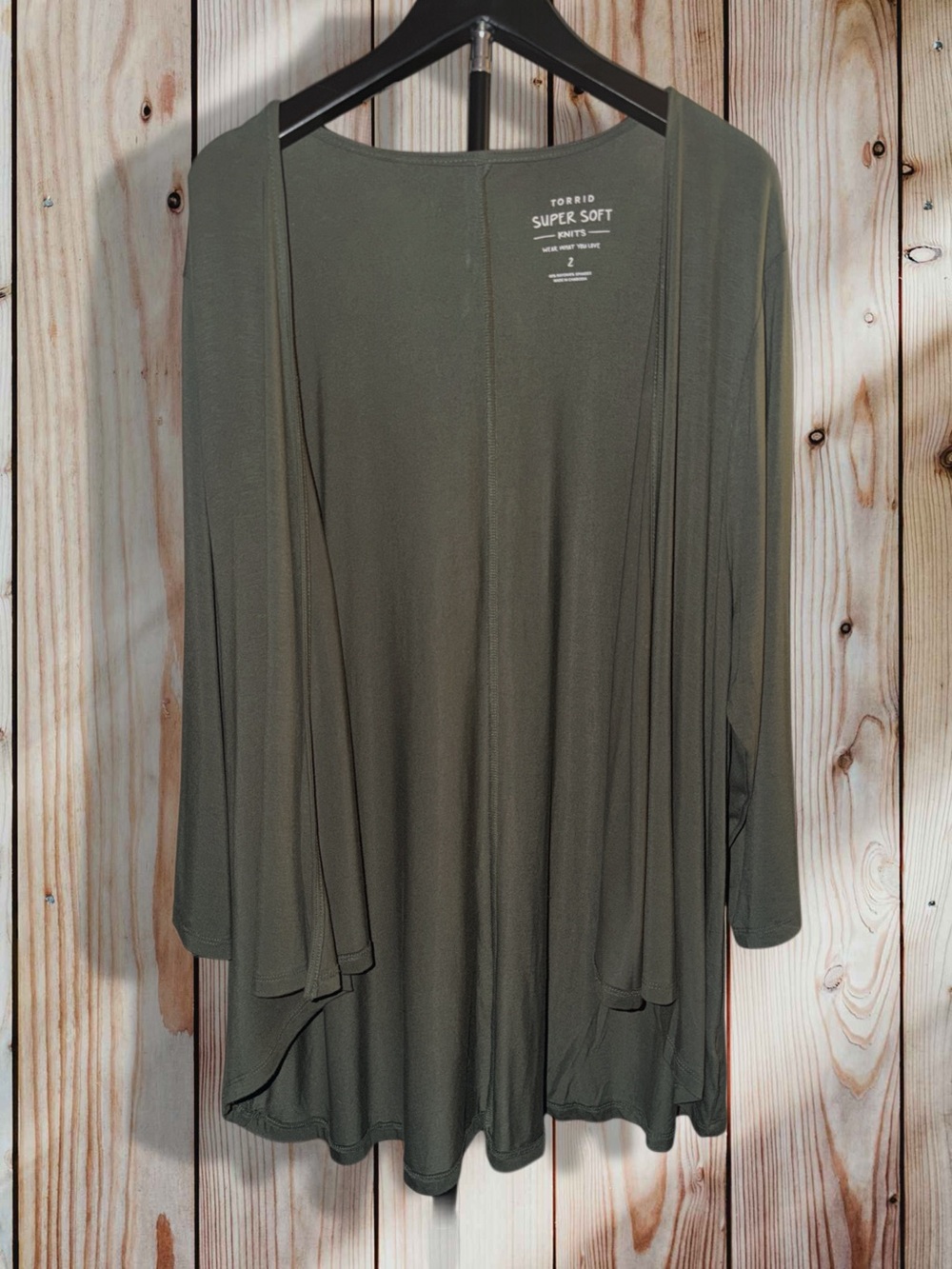 torrid olive draped open-front cardigan